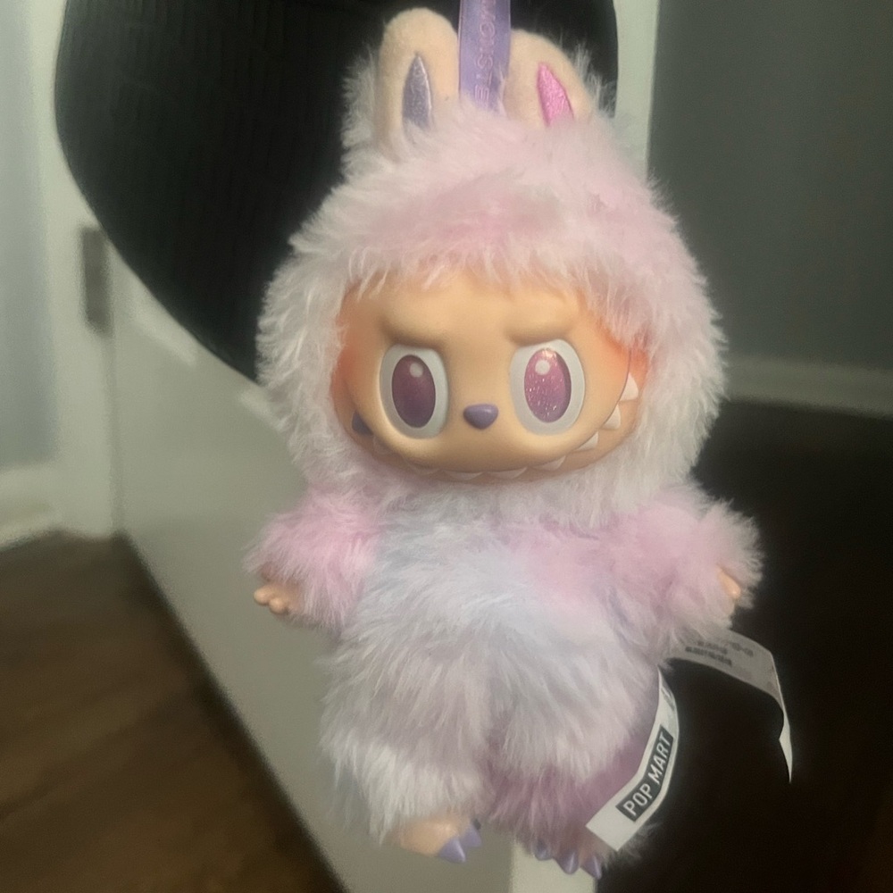 Authentic Labubu Big into energy vinyl plush keychain